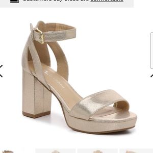 Gold Metallic Sandal Heels